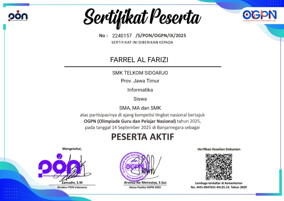 sertifikat olimpiade